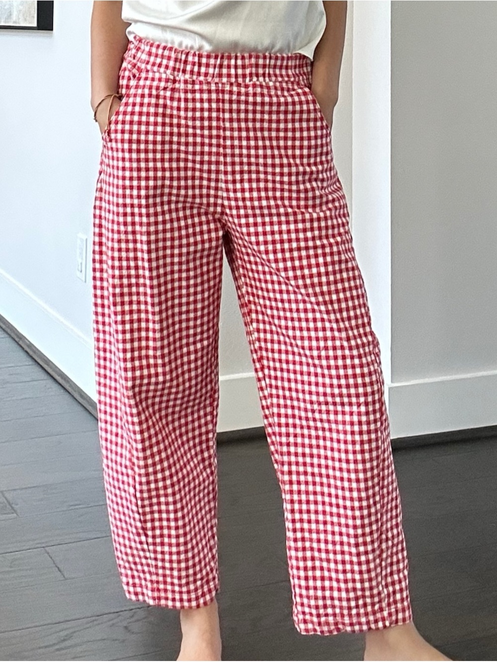 Le Bon Shoppe Arc Pants, Red Gingham Medium